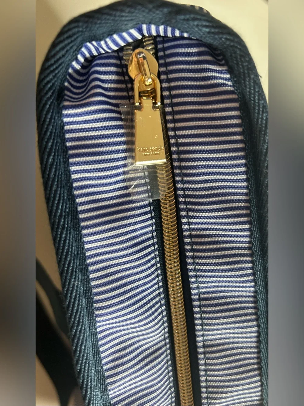 kate spade NWT Navy and White Pinstripe Cooler Tote Insulated Nautical Beach